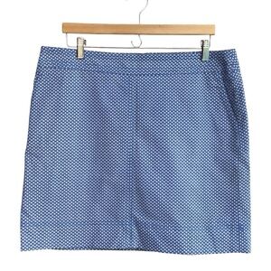 Talbots Blue White Geometric Stretch Skirt Pockets Size 14P